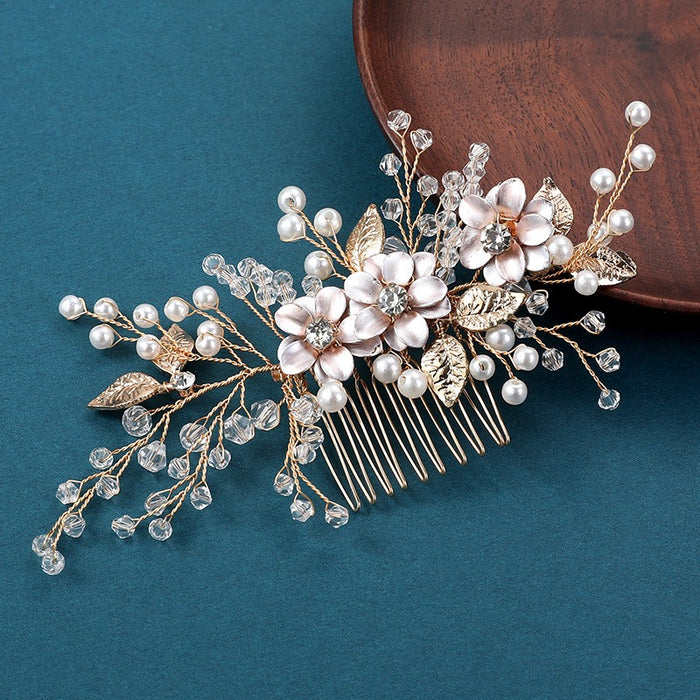 Original Design Bride Headwear, Hanfu Hair Accessories, Wedding Dress Accessories, Handmade Pearl Pan Hair Insertion Comb, Beautiful Hair Comb