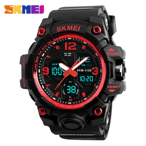 New Fashion Men Sports Watches SKMEI 1155B（2） Men Quartz Analog LED Digital Clock Man Military Waterproof Watch Relogio Masculino 1155B