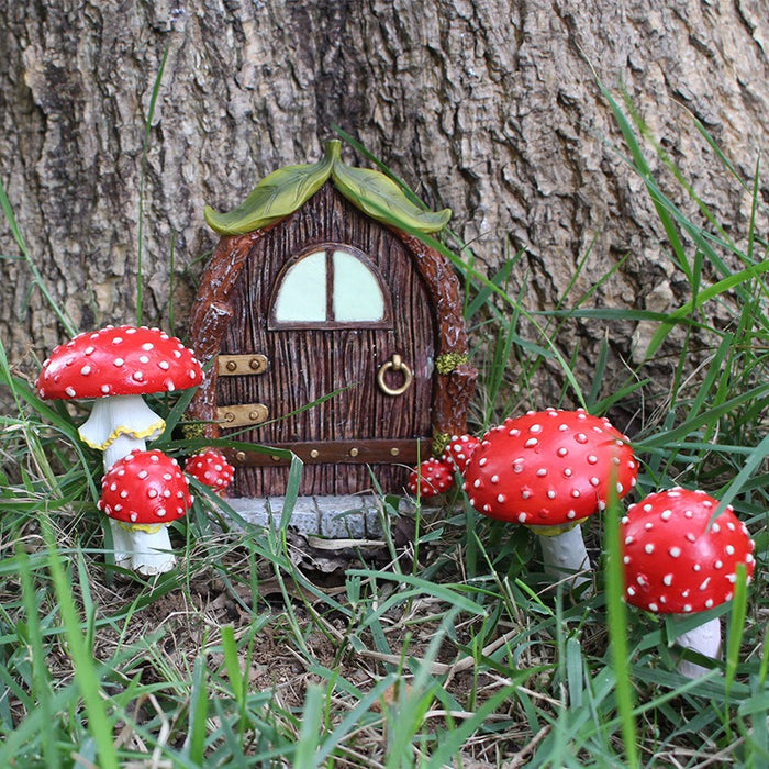 Mushroom Cabin Luminous Resin Crafts Courtyard