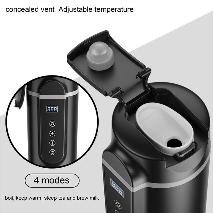 Taza calefactora para coche, calentador de agua inteligente con Control de temperatura, encendedor de cigarrillos, hervidor de agua, 12V/24V, 70W-100W, 420ml