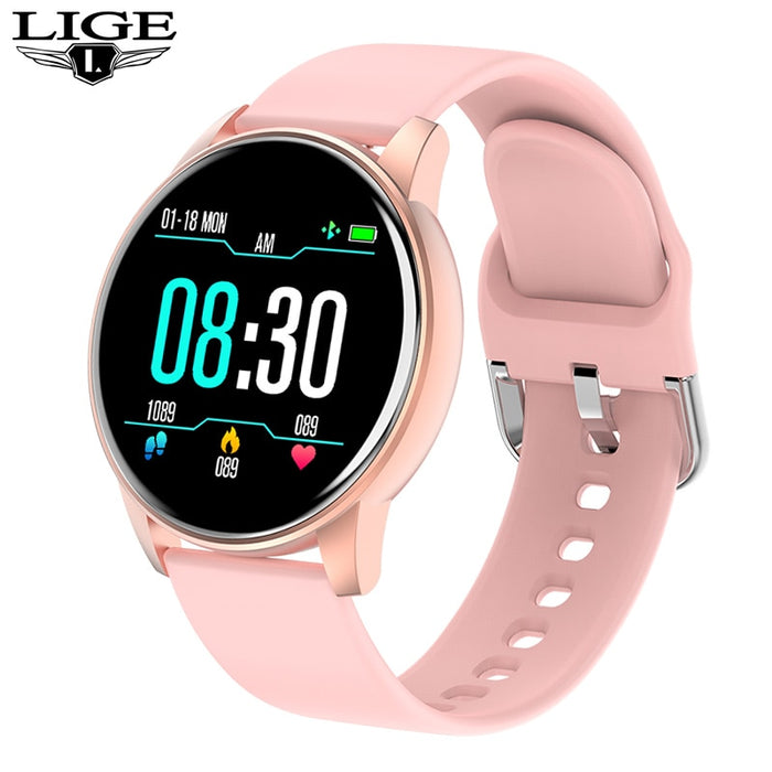 Reloj inteligente eThings para mujer, pronóstico del tiempo en tiempo Real, rastreador de actividad, Monitor de ritmo cardíaco, reloj inteligente deportivo para mujer, hombre para Android IOS