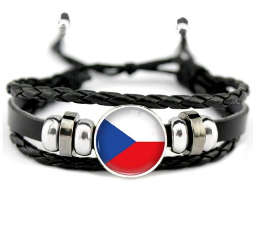 Country Flags Leather Bracelets