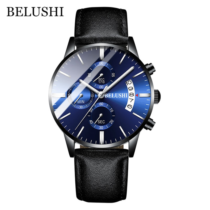 Reloj para hombre de marca de lujo BELUSHI, relojes casuales de negocios de alta gama para hombre, reloj de pulsera deportivo de cuarzo resistente al agua, reloj masculino