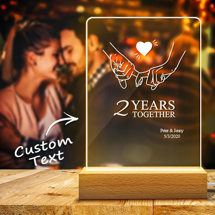 Nombre personalizado Luz nocturna Aniversario Lámpara de mesa Regalo de pareja