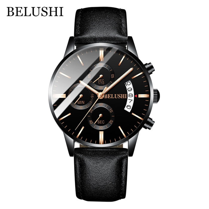 Reloj para hombre de marca de lujo BELUSHI, relojes casuales de negocios de alta gama para hombre, reloj de pulsera deportivo de cuarzo resistente al agua, reloj masculino