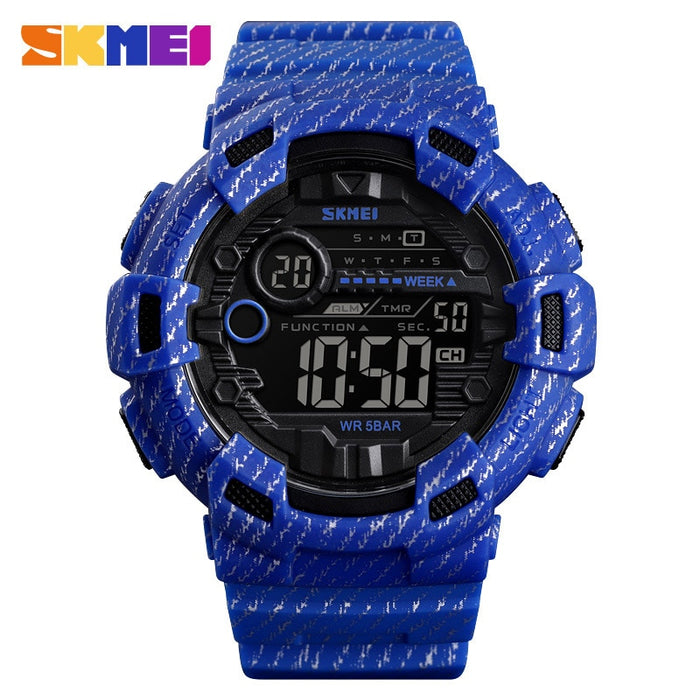 SKMEI 1472 Fashion Sport Watch Men Alarm Clock Cowboy Waterproof Week Display Men Watches Denim Digital Watch relogio masculino