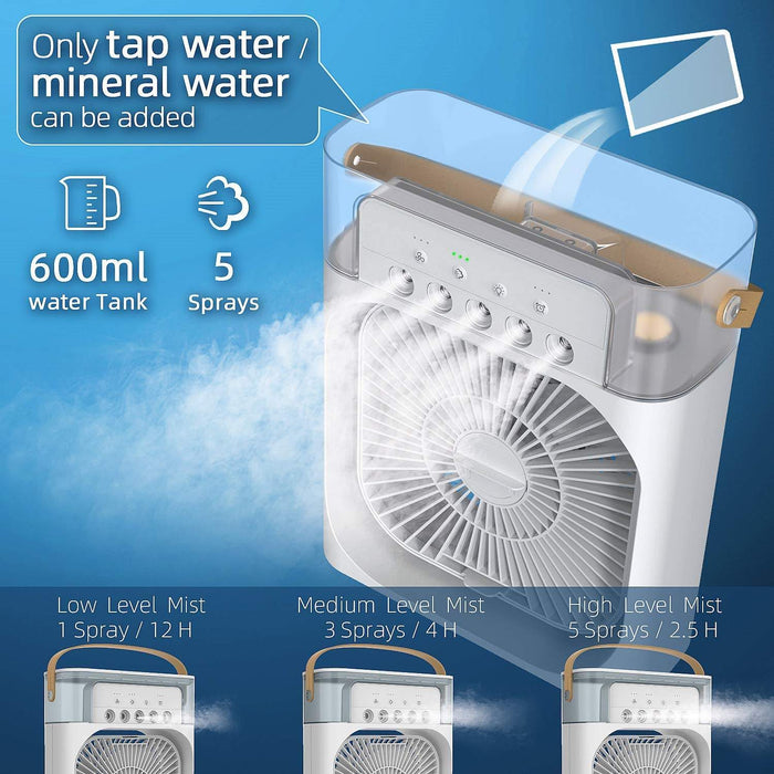 eThings-ventilador eléctrico de escritorio, Enfriador de aire, ventilador de pulverización de refrigeración por agua, aire acondicionado portátil, ventilador de humidificación USB, Mini humidificador de aire