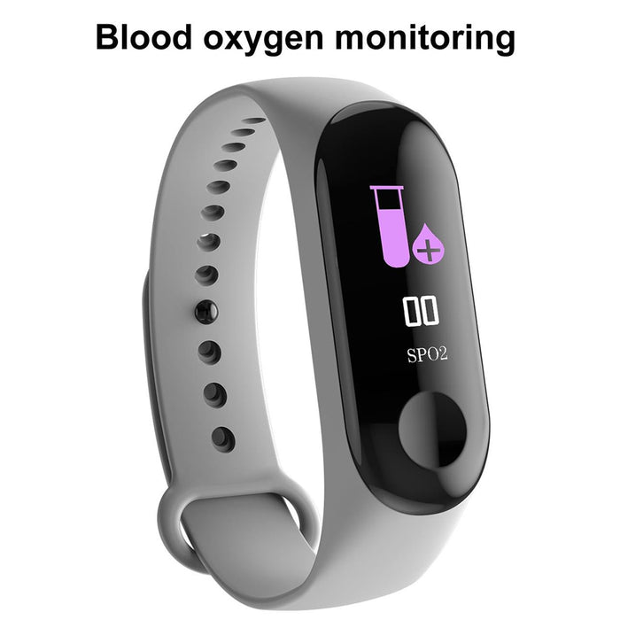 eThings M3 Plus Pantalla IPS a color Pulsera deportiva inteligente IP68 Rastreador de actividad de oxígeno y presión arterial a prueba de agua para hombres y mujeres