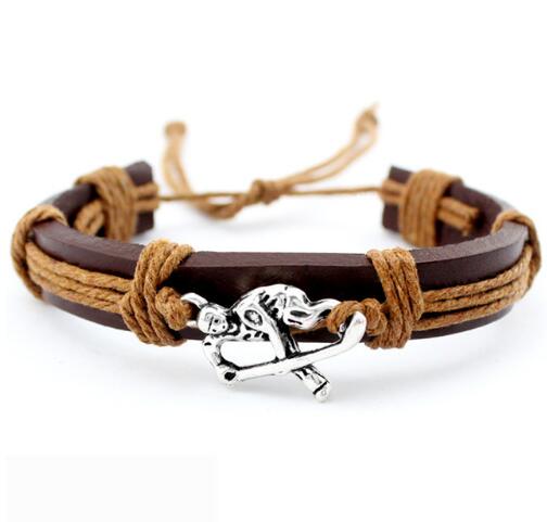 Basketball Football Soccer Softball Volleyball Leather Bracelets