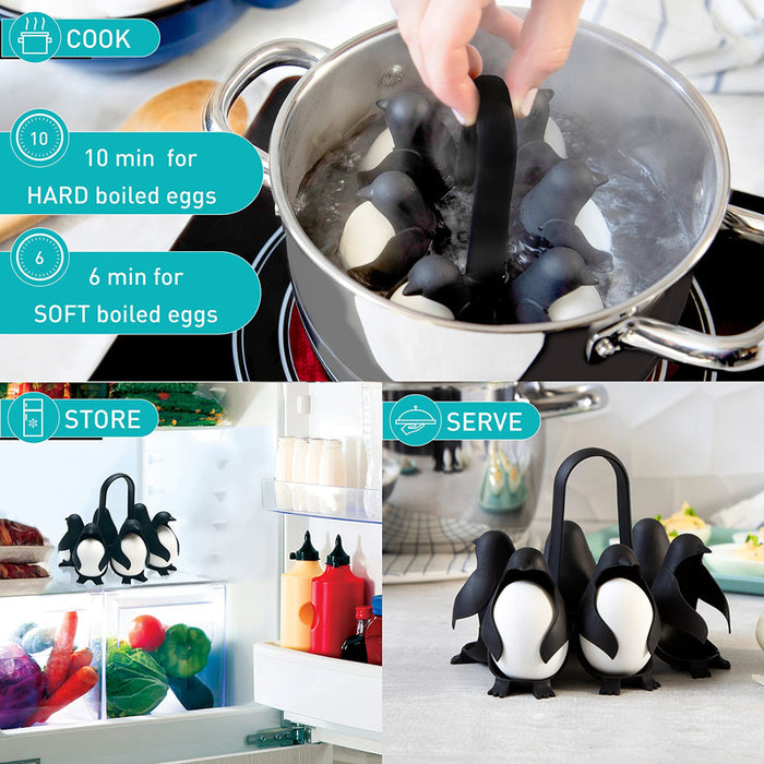 Kitchen Gadgets Penguin Egg Poacher Egg Storage Storage Penguin-Shaped Egg Steamer