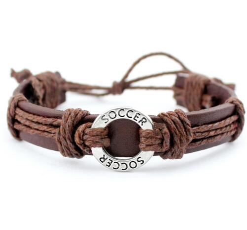 Basketball Football Soccer Softball Volleyball Leather Bracelets