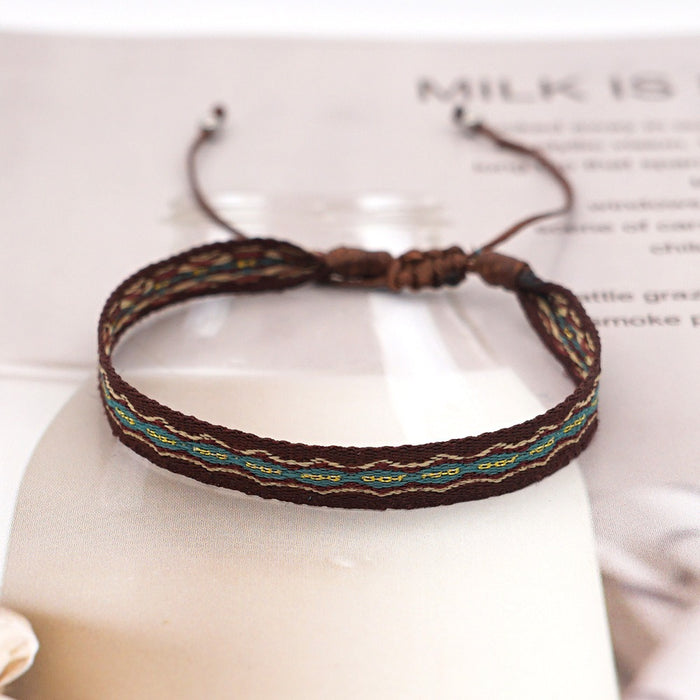 Bohemian style woven strap pure handmade woven bracelet