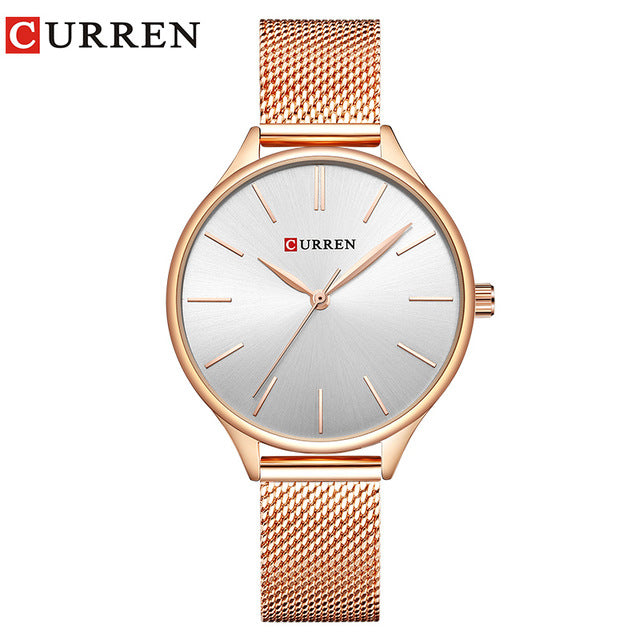 CURREN Women Watches Luxury Wrist watch Clock for Women Milanese Steel Lady Rose Gold Ladies Watch