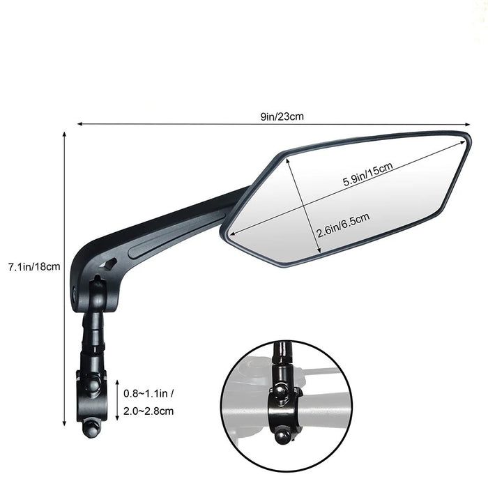 Rearview mirror electric car flat mirror 360 degree adjustable reflector reversing mirror riding accessories