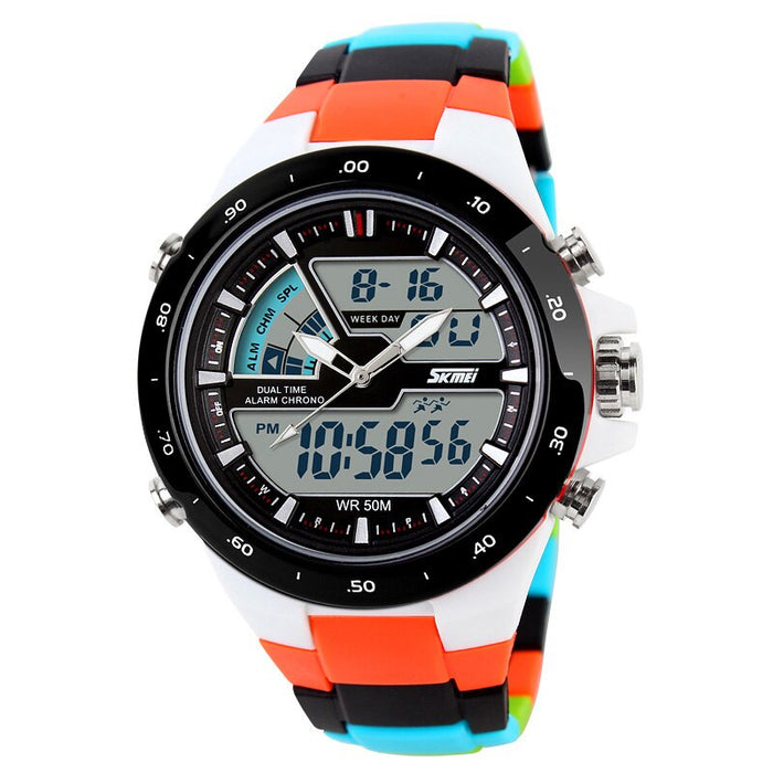 Reloj deportivo SKMEI 1016, reloj despertador informal a la moda para hombre, reloj de pulsera con pantalla Dual militar resistente al agua, reloj Masculino 