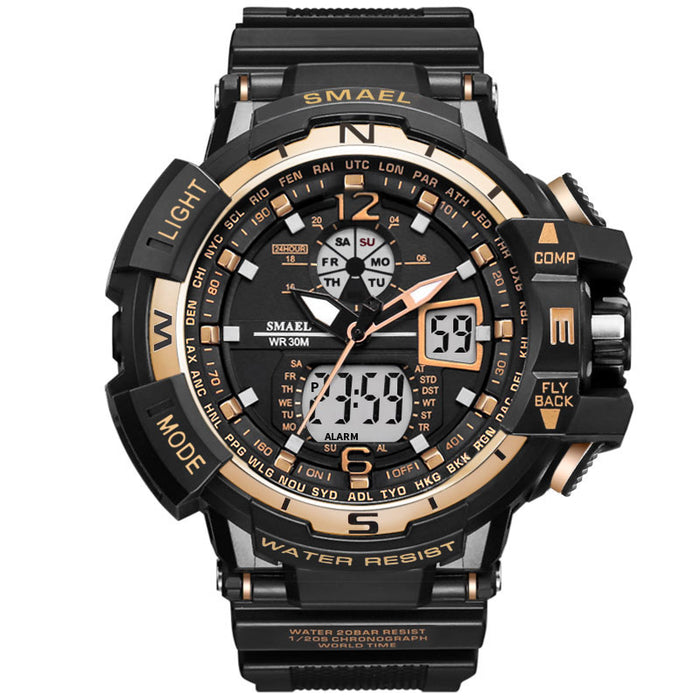 SMAEL 1376C Reloj informal para hombre Reloj impermeable para hombre Reloj de pulsera para hombre Relojes digitales LED Reloj para hombre Reloj LED para hombre Relojes deportivos grandes 