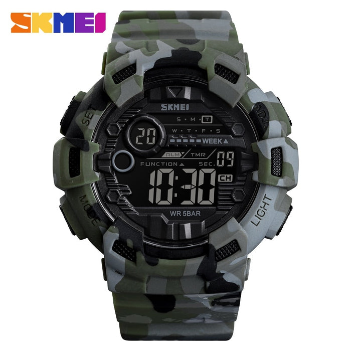 Reloj deportivo SKMEI 1472 a la moda, reloj despertador para hombre, reloj vaquero resistente al agua con pantalla semanal, relojes para hombre, reloj Digital vaquero, reloj masculino