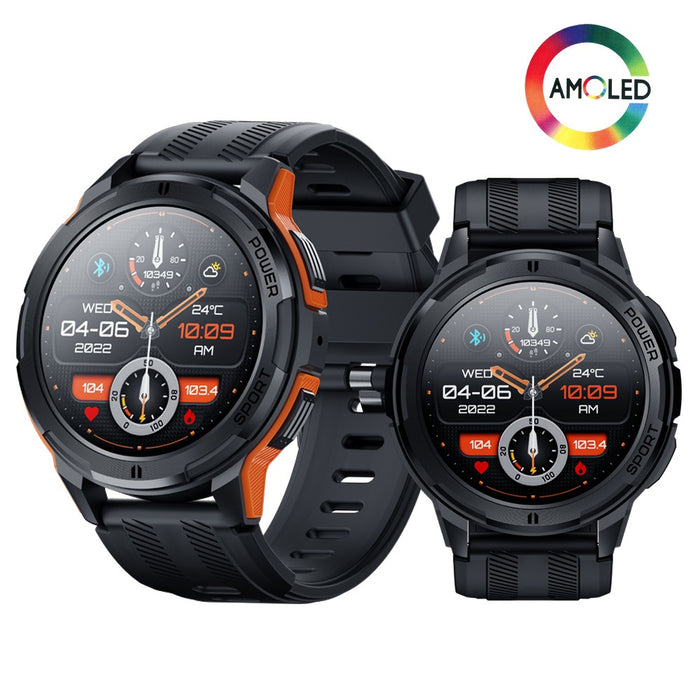 C25 Deportes al aire libre 1.43AMOLED Pantalla Smart Call Watch Ritmo cardíaco y presión arterial impermeables profundos