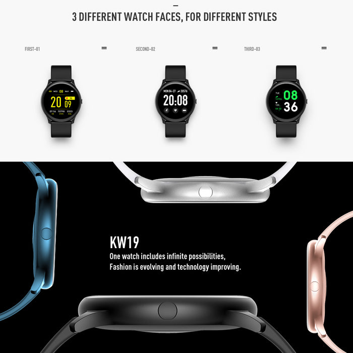 eThings KW19 Pro women smart watch full touch screen blood oxygen pressure sport smartwatch men tracker fitness - eZthings USA WE SORT ALL THE CRAZIEST GADGETS, GIZMOS, TOYS & TECHNOLOGY, SO YOU DON'T HAVE TO.