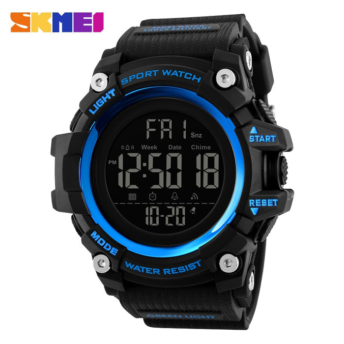 SKMEI 1384 Countdown Stopwatch Sport Watch Mens Watches Top Brand Luxury Men Wrist Watch Waterproof LED Electronic Digital Male Watch