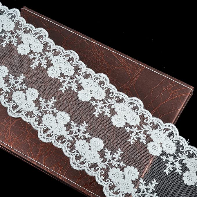 Cotton Lace Embroidery Wedding Fabric Trim for DIY Decorating, Floral Designing and Crafts (3 Yard, White (Width:4.7")) - eZthings USA WE SORT ALL THE CRAZIEST GADGETS, GIZMOS, TOYS & TECHNOLOGY, SO YOU DON'T HAVE TO.