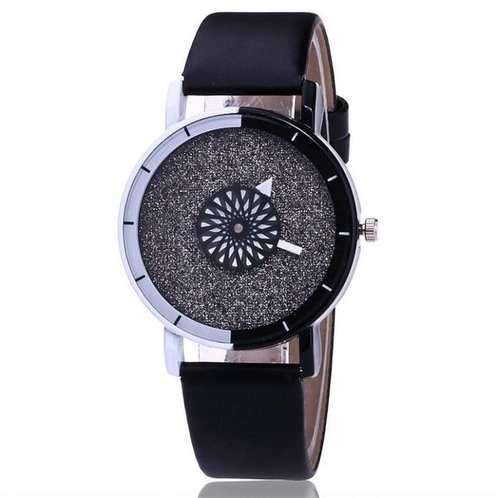 Relojes de pulsera de cuero Reloj creativo de moda Mujeres Hombres Reloj de cuarzo