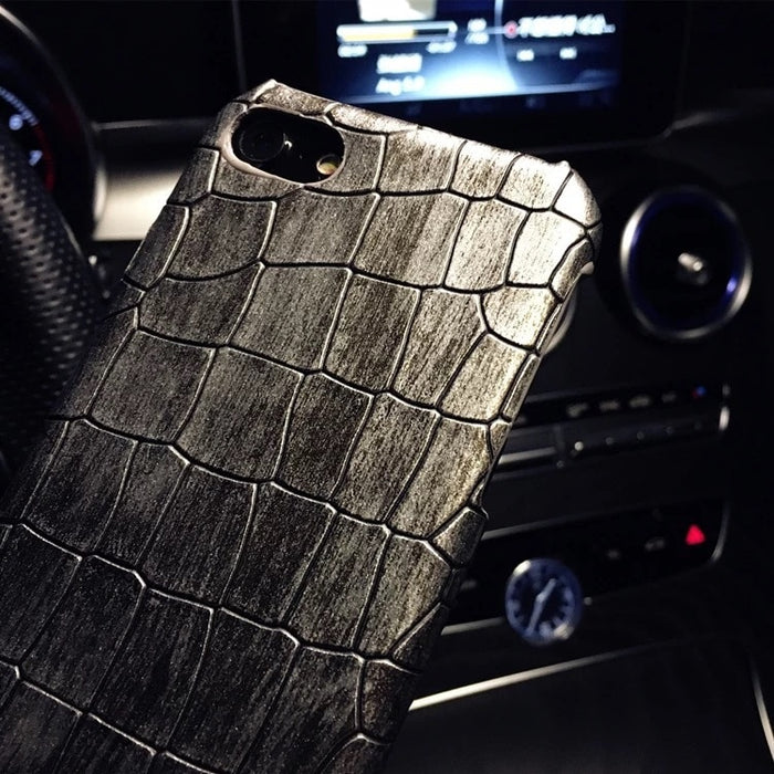 Funda de teléfono de cocodrilo 3D para iPhone 8 XS XS 7Plus Funda de cuero genial