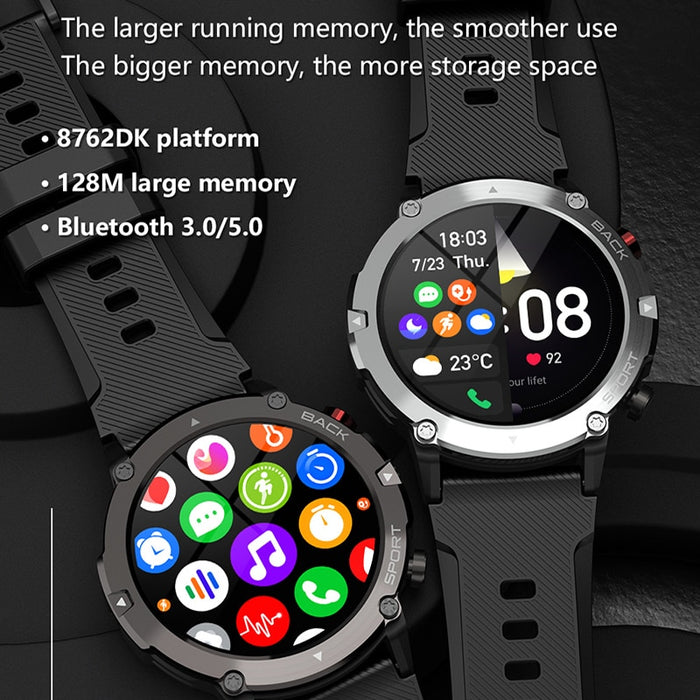 eThings C21 Smart Watch Men Bluetooth Call Fitness Tracker 5ATM Waterproof Sport Wrist Smartwatch for iPhone Android Phone - eZthings USA WE SORT ALL THE CRAZIEST GADGETS, GIZMOS, TOYS & TECHNOLOGY, SO YOU DON'T HAVE TO.