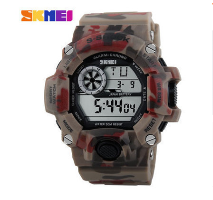 SKMEI 1019 Outdoor Sport Watch Men Alarm Clock 5Bar Waterproof Military Watches LED Display Shock Digital Watch Reloj Hombre