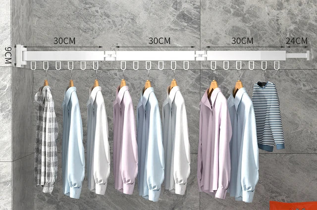 Retractable Cloth Drying Rack Folding Clothes Hanger Wall Mount Indoor Amp Outdoor Space Saving Home Laundry Clothesline