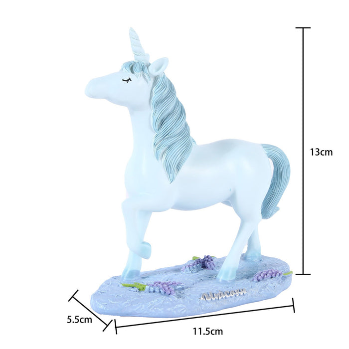 Blue unicorn resin handicraft pony ornament