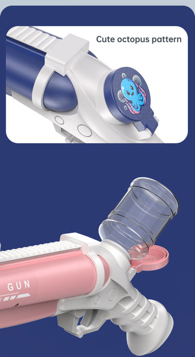 Pistola de agua eléctrica de doble tubo, juego de agua al aire libre y juguete de guerra