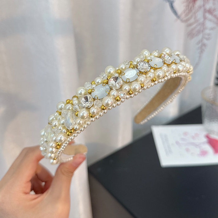 Fashionable and versatile handmade beaded crystal pearl hair accessories