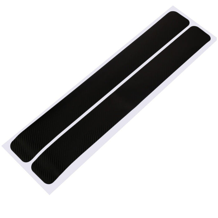 4Pc Black Car Door Plate Stickers Carbon Fiber Look Car Sticker Sill Scuff Cover Anti Scratch Decal Universal For All Car