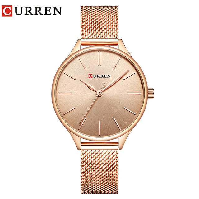 CURREN Women Watches Luxury Wrist watch Clock for Women Milanese Steel Lady Rose Gold Ladies Watch