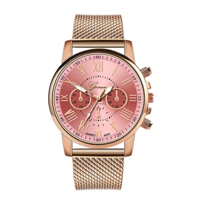 Relojes de mujer de lujo elegantes de cuarzo deportivos militares de acero inoxidable con esfera de cuero reloj de pulsera montre femme marca de lujo 2019 