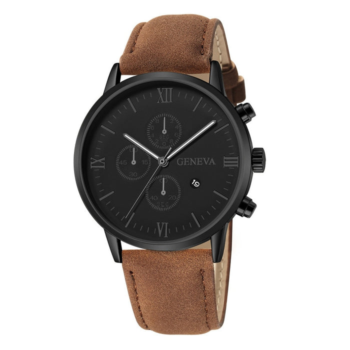 Reloj Masculino, relojes deportivos a la moda para hombre, caja de acero inoxidable, Reloj con correa de cuero, Reloj de pulsera de cuarzo para negocios, Reloj Homb 