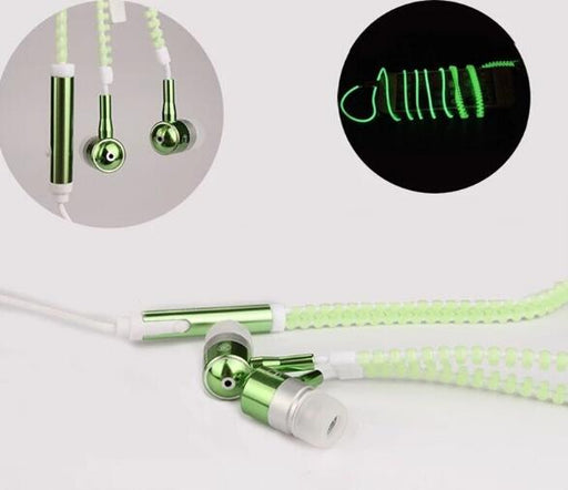 eThings Wired earbuds Light Luminous Metal Zipper Earphone Glow In The Dark earbuds Hands Free Zipping earbuds Earhpones - eZthings USA WE SORT ALL THE CRAZIEST GADGETS, GIZMOS, TOYS & TECHNOLOGY, SO YOU DON'T HAVE TO.