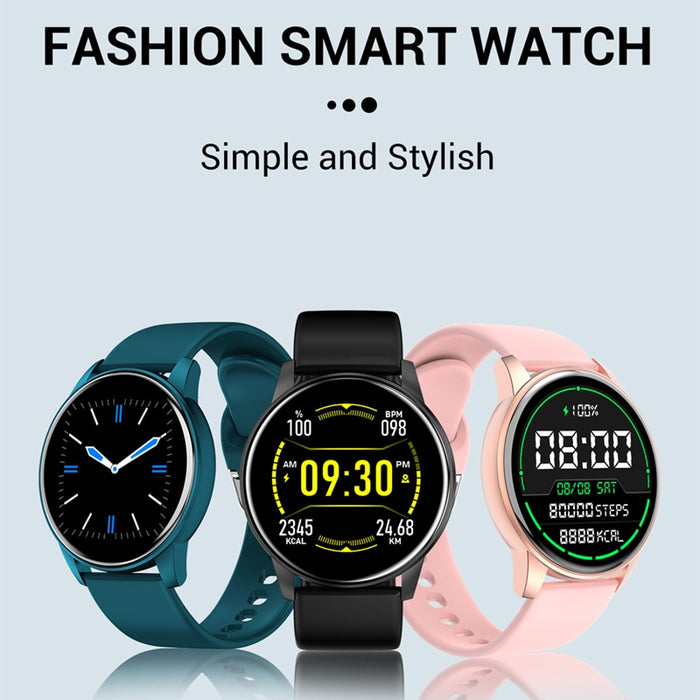 Reloj inteligente eThings para mujer, pronóstico del tiempo en tiempo Real, rastreador de actividad, Monitor de ritmo cardíaco, reloj inteligente deportivo para mujer, hombre para Android IOS