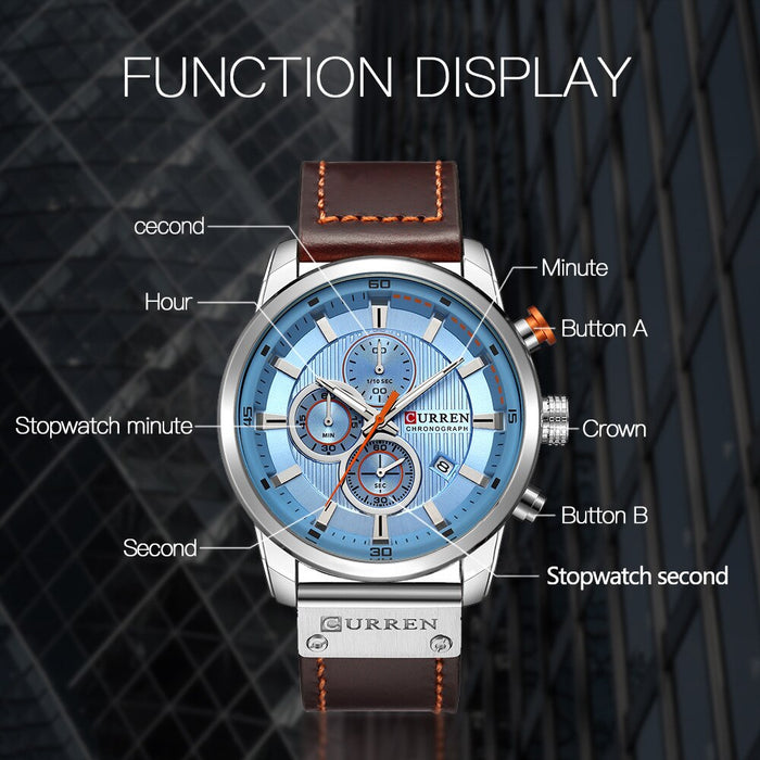 Watch Top Brand Man Watches with Chronograph Sports Waterproof Clock Man Watches Military Luxury Men's Watch Analog Quartz