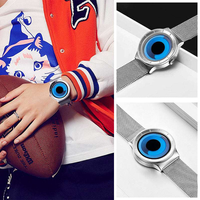 Men and women creative fashion whirlpool no pointer couple watch