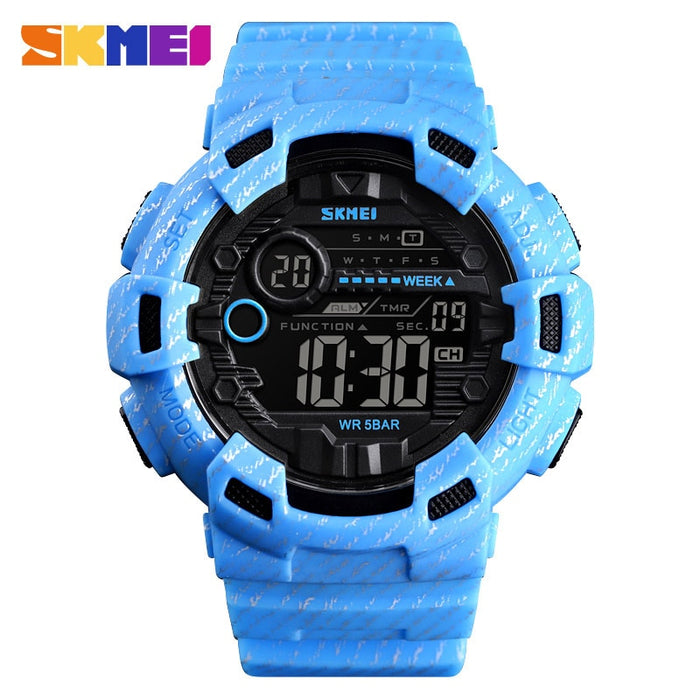 Reloj deportivo SKMEI 1472 a la moda, reloj despertador para hombre, reloj vaquero resistente al agua con pantalla semanal, relojes para hombre, reloj Digital vaquero, reloj masculino