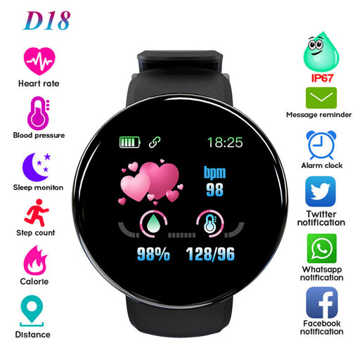 eThings D18 Smart Bracelet Color Round Screen Heart Rate Blood Pressure Sleep Monitoring Pedometer Sports Encyclopedia Star Smart Watch - eZthings USA WE SORT ALL THE CRAZIEST GADGETS, GIZMOS, TOYS & TECHNOLOGY, SO YOU DON'T HAVE TO.