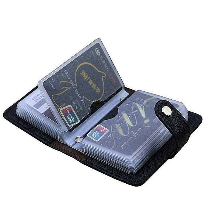 PU Leather Function 24 Bits Card Case Business Card Holder Men Women Credit Passport Card Bag ID Passport Card Wallet