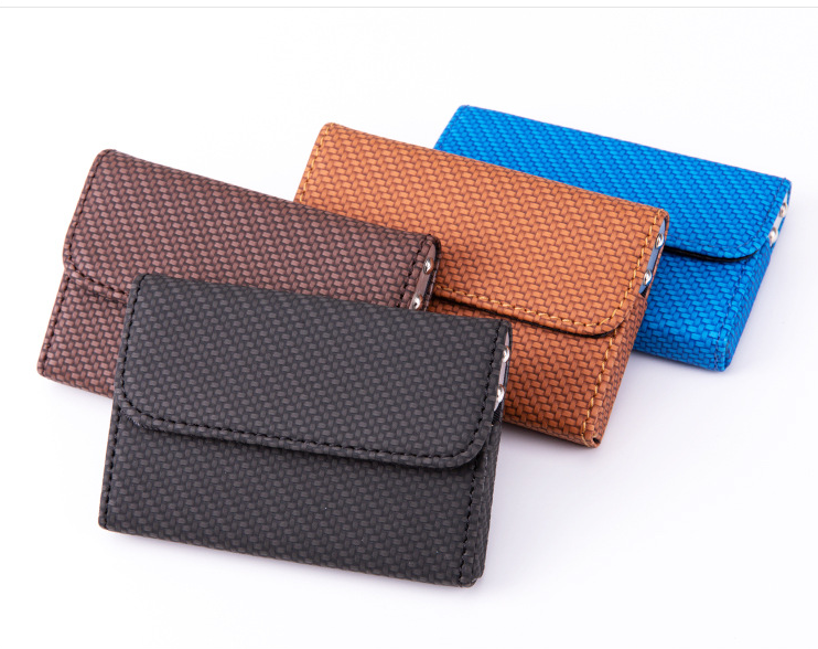 Business Card Case Men's Business Gift Metal Leather Business Card Holder Business Card Storage Box Flip Business Card Case 886#