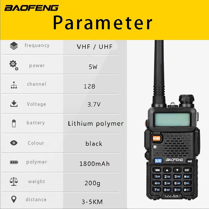 eThings BaoFeng UV-5R Walkie Talkie Professional CB Radio Baofeng UV5R Transceiver 128CH 5W VHF&UHF Handheld UV 5R For Hunting Radio - eZthings USA WE SORT ALL THE CRAZIEST GADGETS, GIZMOS, TOYS & TECHNOLOGY, SO YOU DON'T HAVE TO.