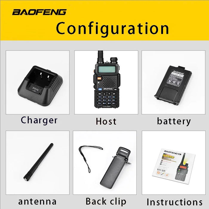 eThings BaoFeng UV-5R Walkie Talkie Professional CB Radio Baofeng UV5R Transceiver 128CH 5W VHF&UHF Handheld UV 5R For Hunting Radio - eZthings USA WE SORT ALL THE CRAZIEST GADGETS, GIZMOS, TOYS & TECHNOLOGY, SO YOU DON'T HAVE TO.