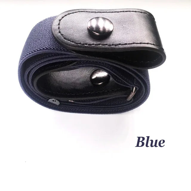 Buckle-free Stretch Belt Invisible Casual Elastic Waist Leather Belt