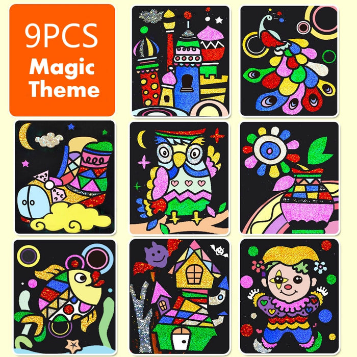 DIY dibujos animados magia transferencia pintura manualidades para niños artes y manualidades juguetes para niños creativo aprendizaje educativo juguetes de dibujo 