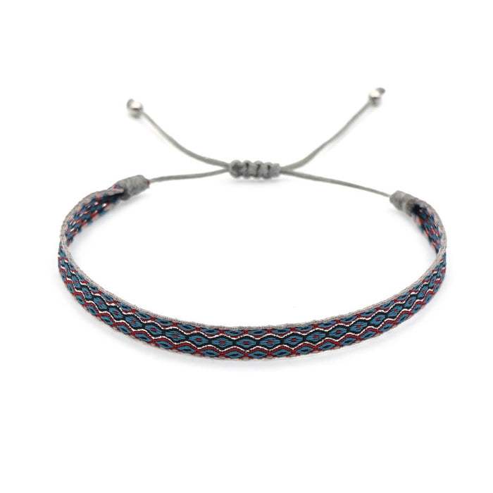 Pulsera tejida hecha a mano pura con correa tejida de estilo bohemio